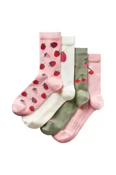 4 Pack Comfort Top Fruit Socks