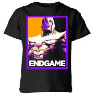 Avengers Endgame Thanos Poster Kids T-Shirt - Black - 5-6 Years