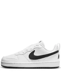 Nike Older Kids Court Borough Low Recraft Trainers, White/Black, Size 3 Older