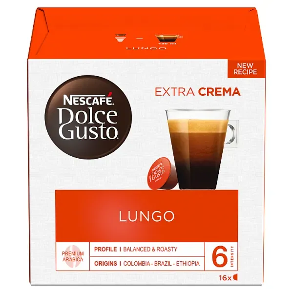 Nescafe Dolce Gusto Lungo Coffee 16 Pods