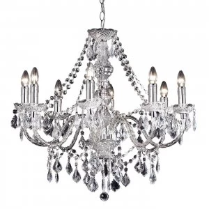 8 Light Chandelier Acrylic & Chrome Finish, E14