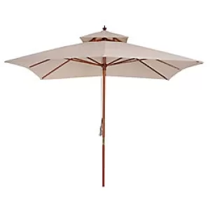 Outsunny Patio Umbrella 840-026 Bamboo, Cotton, Polyester, plastic Beige