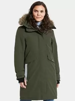 Didriksons Erika Parka - Khaki, Size 38(Uk 12), Women