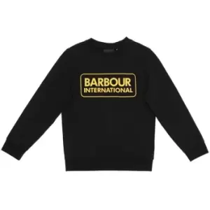 Barbour International Boys Large Logo Crew Sweatshirt - Black