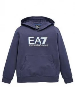 Emporio Armani EA7 Visibility Logo Hoodie Navy Size 8 Years Boys