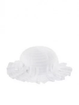 Monsoon Baby Girls Ruby Pleat Bow Hat - White