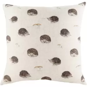 Evans Lichfield Oakwood Hedgehog Cushion Cover (One Size) (Off White/Brown)