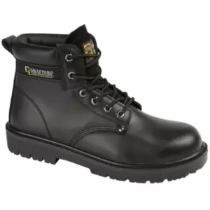 Grafters Mens Leather Safety Boots (6.5 UK) (Black) - Black