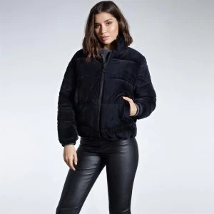 Firetrap Velvet Puffer Jacket - Black