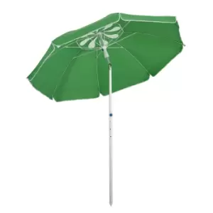 Outsunny Arc. 1.9m Beach Umbrella with Pointed Design Adjustable Tilt Carry Bag for Outdoor Patio Green