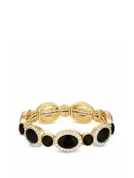 Jon Richard Gold Plated And Jet Stretch Bracelet, Gold, Women