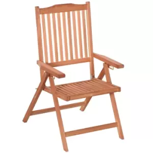 Outsunny 5-position Acacia Wood Chair Folding Recliner Dining Seat Garden