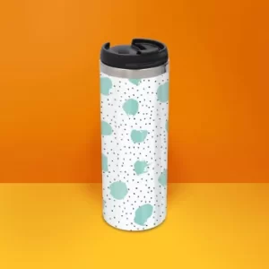 Mint And Black Polka Dot Stainless Steel Travel Mug