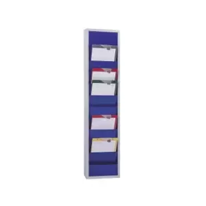 EICHNER Planning board, with 10 rails, single row, HxWxD 1280 x 315 x 74 mm, blue