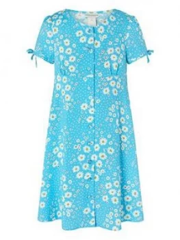 Monsoon Girls Daisy Spot Dress - Blue