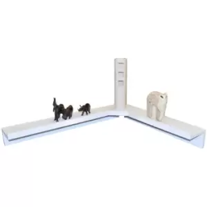 Corma - Floating Corner Storage / Display Shelf - White - White