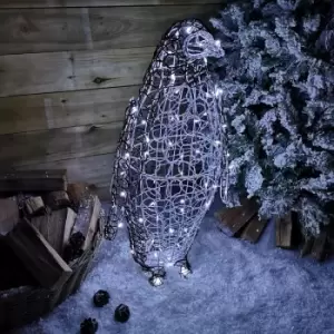 90cm White LED Indoor Outdoor Acrylic Christmas Penguin Decoration