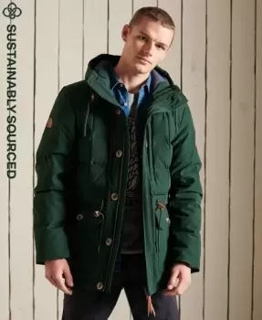 Superdry Mens Mountain Expedition Parka Coat Green / Forest Green - Size: S