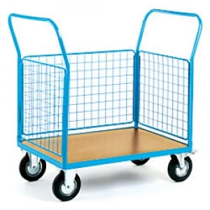 GPC Platform Truck with 3 Mesh Sides Blue Capacity: 500L 4 Castors 700mm x 1050mm x 1000mm