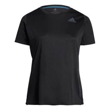 adidas HEAT. RDY T-Shirt (Plus Size) Womens - Black / Black