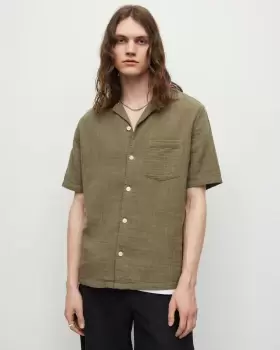 AllSaints Vedra Short Sleeve Texture Relaxed Shirt