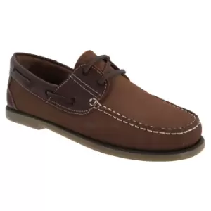 Dek Mens Moccasin Boat Shoes (10 UK) (BrownA Nubuck/Leather)