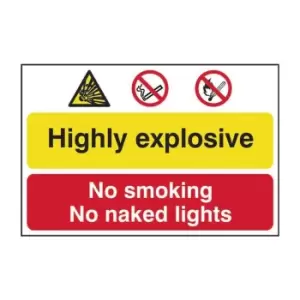 Highly Explosive No Smoking or Naked Lights - PVC (600 x 400mm)