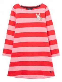 Joules Girls Riviera Stripe Dress - Pink