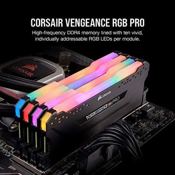 Corsair Vengeance Ryzen Optimised RGB Pro 32GB Memory Kit (2 x 16GB), DDR4, 3600MHz (PC4-28800), CL18, XMP 2.0, DIMM Memory