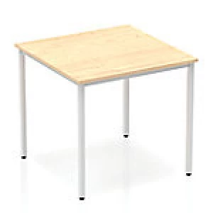 Impulse Straight Table 800 Maple Box Frame Leg Silver