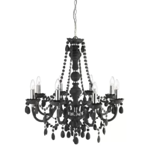 Marie Therese 8 Light Chandelier Grey Finish with Acrylic Crystals, E14