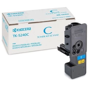 Kyocera TK5240C Cyan Laser Toner Ink Cartridge