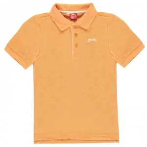 Slazenger Plain Polo Shirt Junior Boys - Orange Marl