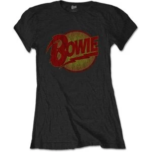 David Bowie - Diamond Dogs Vintage Womens Large T-Shirt - Black