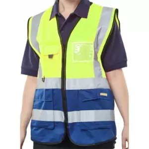 Beeswift - two tone executive waistcoat sat yellow/navy xxl - Hi Vis - Saturn Yellow / Navy