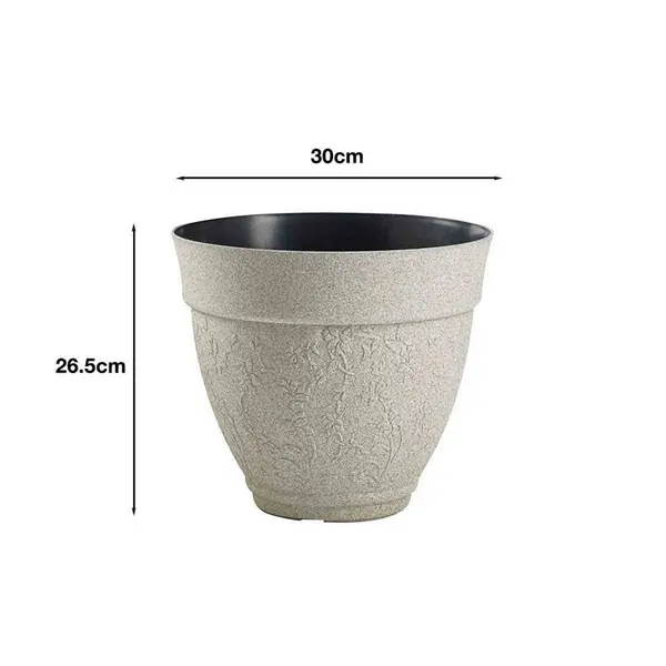 Greenhurst Floral Sandstone Planters (Pack of 3)