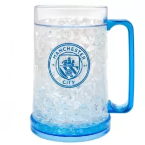 Manchester City FC Official Football Freezer Tankard (One Size) (Clear/Dark Blue)