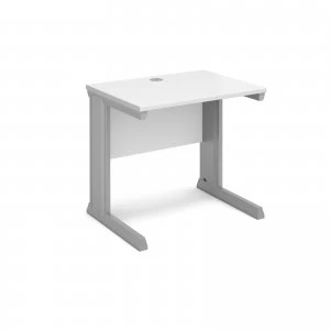 Vivo Straight Desk 800mm x 600mm - Silver Frame White Top