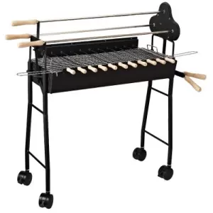 Outsunny Charcoal Barbecue Grill W/ 4 Wheels, size (85x36x90cm)-Black