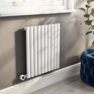 White Electric Horizontal Designer Radiator 0.6kW with WiFi Thermostat - H600xW590mm - IPX4 Bathroom Safe