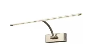 Large 1 Arm Wall Lamp, Picture Light, 1 x 10W LED, 3000K, 850lm, Satin Nickel