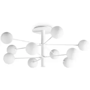 Ideal Lux Cosmopolitan 10 Arm Multi Arm Semi Flush Ceiling Light White