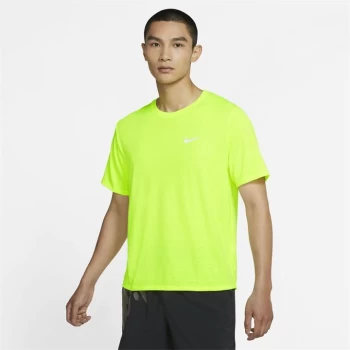 Nike DriFit Miler Running Top Mens - Volt