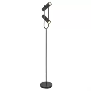 Telescope 2 Light Floor Lamp Matt Black, GU10