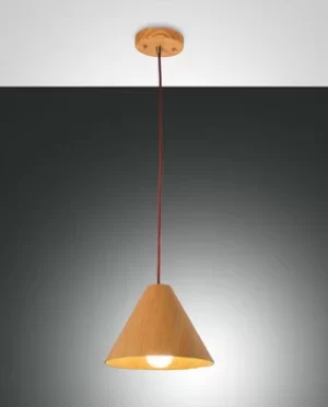 Esino Dome Pendant Ceiling Lights Oak Glass, E27