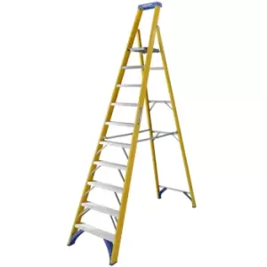 Werner Fibreglass Platform Step Ladder - 10 Tread