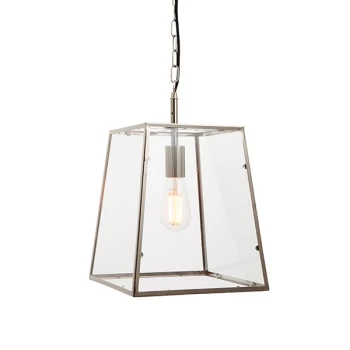 Hurst Pendant Bright Nickel Plate & Clear Glass 1 Light Dimmable IP20 - E27