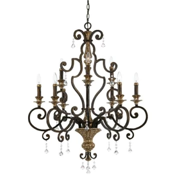 Elstead - Marquette - 9 Light Chandelier Antique Bronze Finish, E14