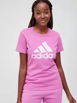 adidas Essentials Big Logo Tee - Lilac Size XL, Women