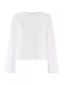 DKNY Iridescent logo sweat top White